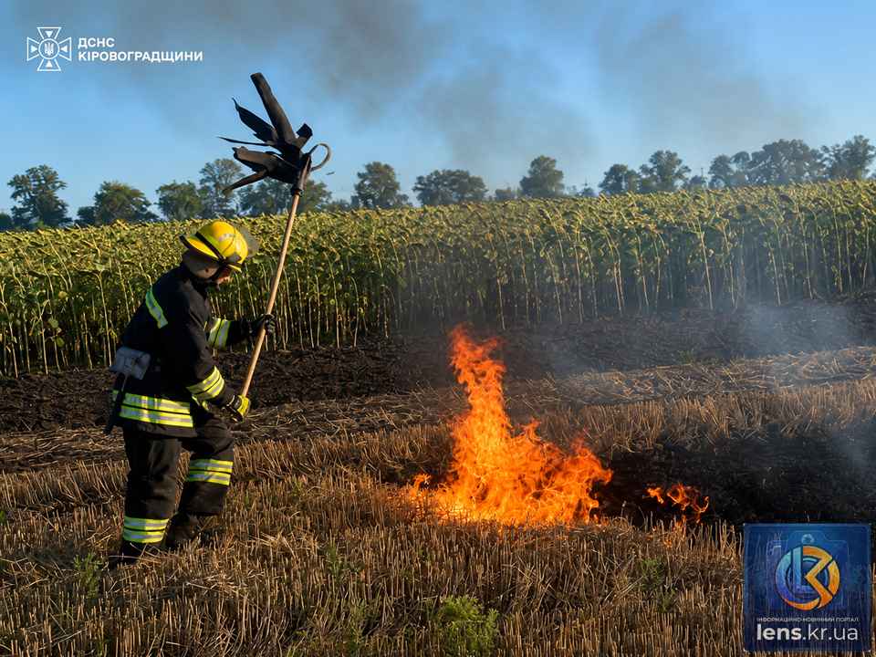 Рятувальники ДСНС ліквідовують пожежі на Кіровоградщині